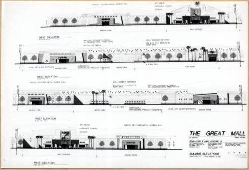 Photo of Architect's Elevation for "The Great Mall" Arizona Mills.