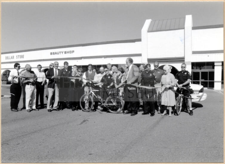 Apache Blvd. Bike Patrol "Blue-Ribbon" Cutting, 1997.
