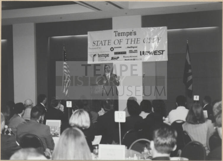 Photo of Neil Giuliano's State of the City Address, 1998.