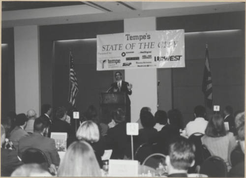 Photo of Neil Giuliano's State of the City Address, 1998.