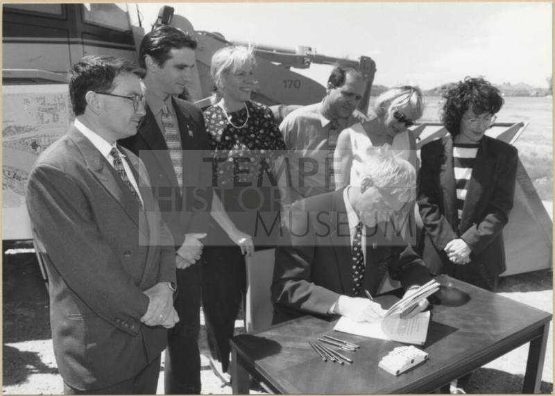 Governor Fife Symington Signing Rio Salado Legislation, 1997.