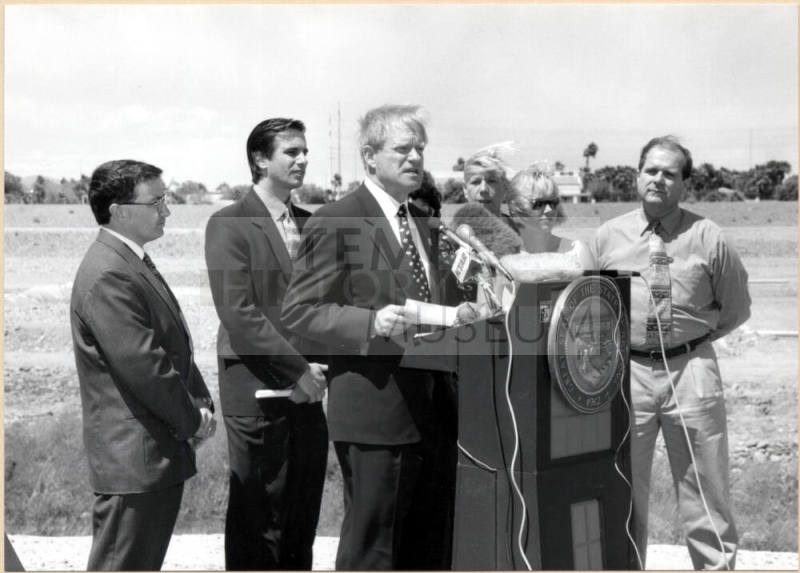 Photo of Governor Symington Speaking at Legislation Signing for Rio Salado.
