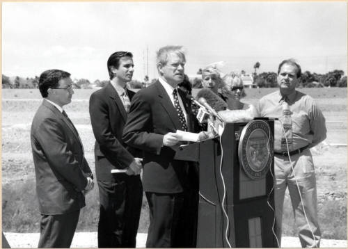 Photo of Governor Symington Speaking at Legislation Signing for Rio Salado.