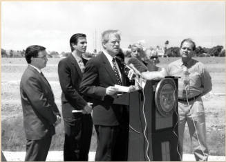 Photo of Governor Symington Speaking at Legislation Signing for Rio Salado.