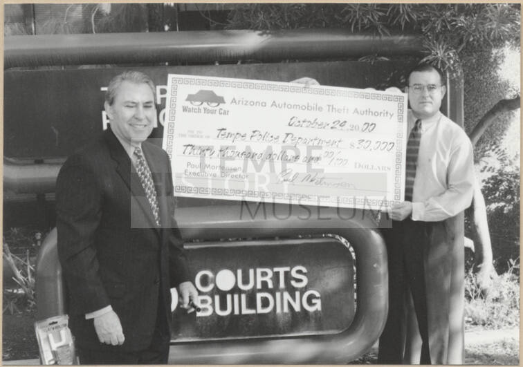 Presentation of Check to Tempe Police from AZ Auto Theft Authority.
