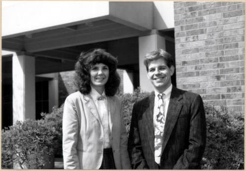 Photo of Ann Poulos and John Lipp in Front of Tempe Historical Museum.