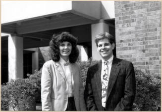 Photo of Ann Poulos and John Lipp in Front of Tempe Historical Museum.