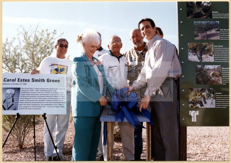 Dedication of Carol Estes Smith Grove With Carol Smith and Mayor Giuliano.