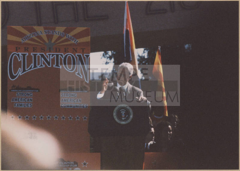 President Clinton Speaks at ASU, 1996 Presidential Campaign.