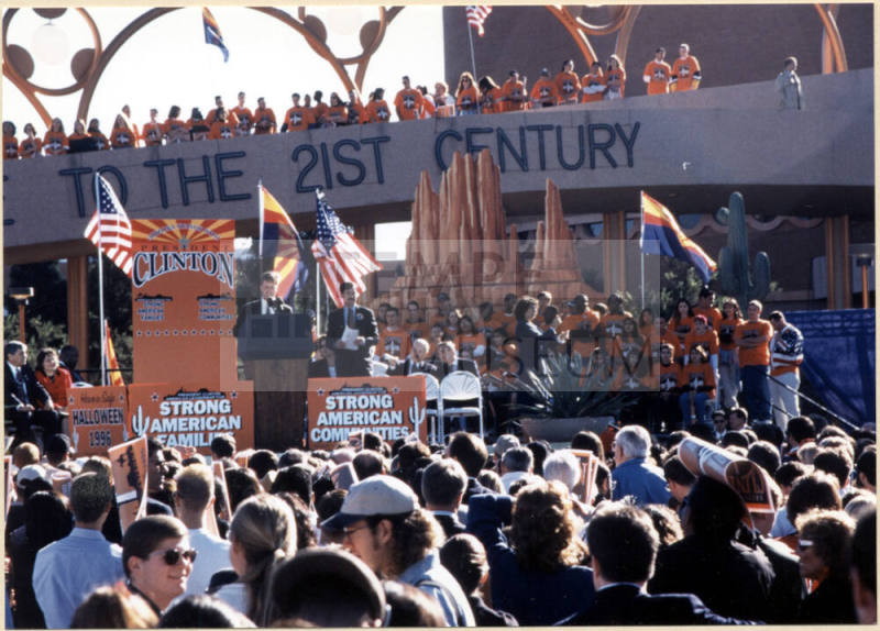 Tempe Councilman Joseph Lewis Speaks at Clinton Presidential Campaign Visit, 1996.
