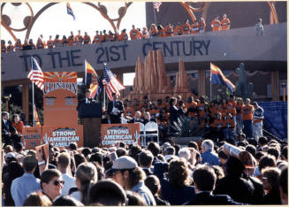Tempe Councilman Joseph Lewis Speaks at Clinton Presidential Campaign Visit, 1996.