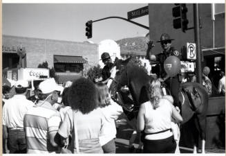 Mounted Police Officers and Crowd at Mill Ave. and 5th St.