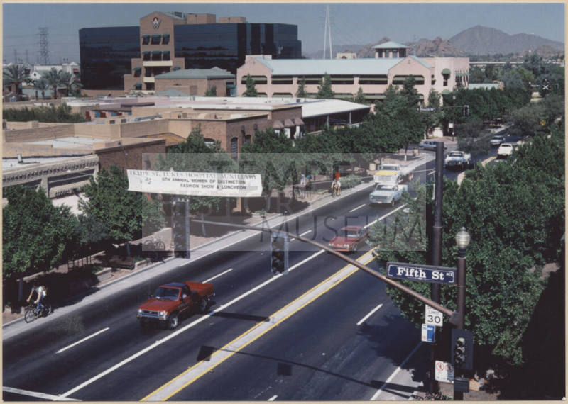 Mill Ave. at 5th Street taken from roof of Laird and Dines building looking to the northwest.