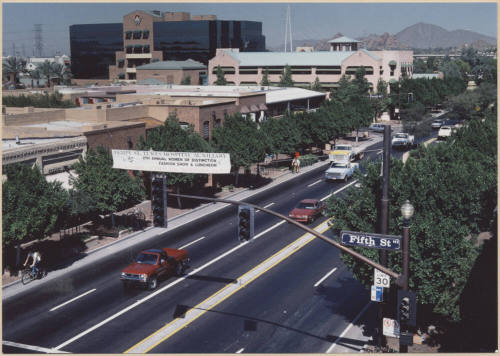 Mill Ave. at 5th Street taken from roof of Laird and Dines building looking to the northwest.