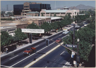 Mill Ave. at 5th Street taken from roof of Laird and Dines building looking to the northwest.