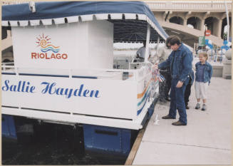 Christening of the Sallie Hayden boat on Tempe Town Lake.