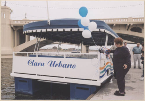 Photo of the christening of the Clara Urbano Boat.