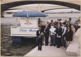 Photo of the Elsie Moore Tour Boat with Elsie Moore and group.