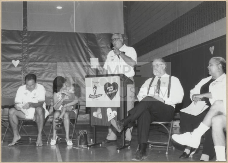 Photo of Stand For Children event with Councilman Ben Arredondo speaking.