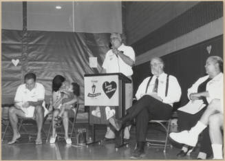 Photo of Stand For Children event with Councilman Ben Arredondo speaking.