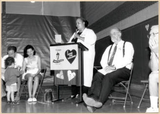 Photo of Stand For Children event with a female speaker.