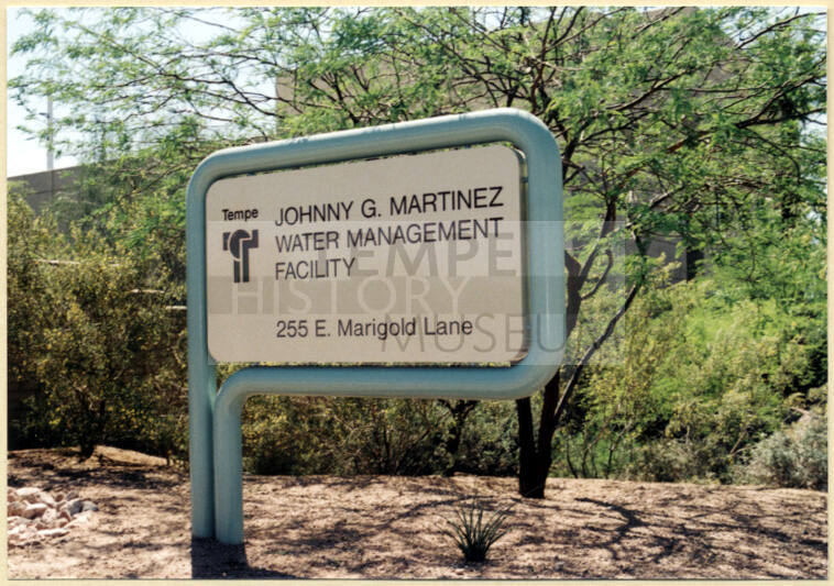 Johnny G. Martinez Water Management Facility sign