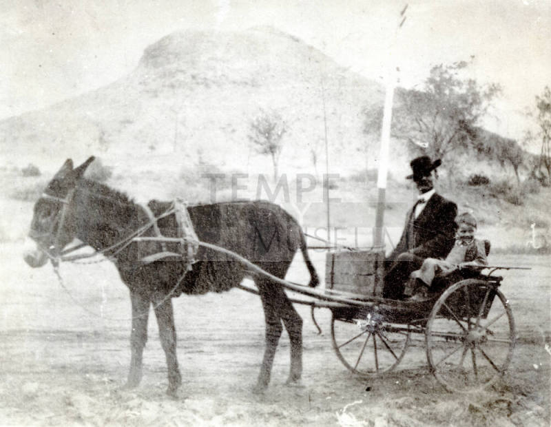 OS-257   G.R. Finch and Son in Burro Drawn Cart