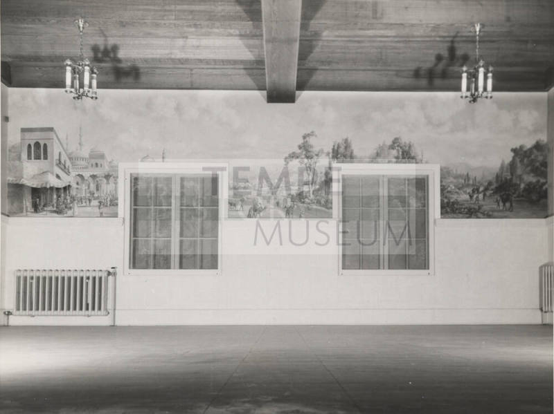 Interior view of Arizona State Tuberculosis Sanitarium (aka Arizona State Welfare Sanitarium) showing Middle Eastern-themed murals.