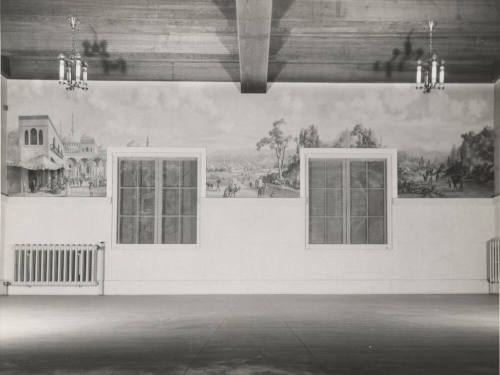 Interior view of Arizona State Tuberculosis Sanitarium (aka Arizona State Welfare Sanitarium) showing Middle Eastern-themed murals.