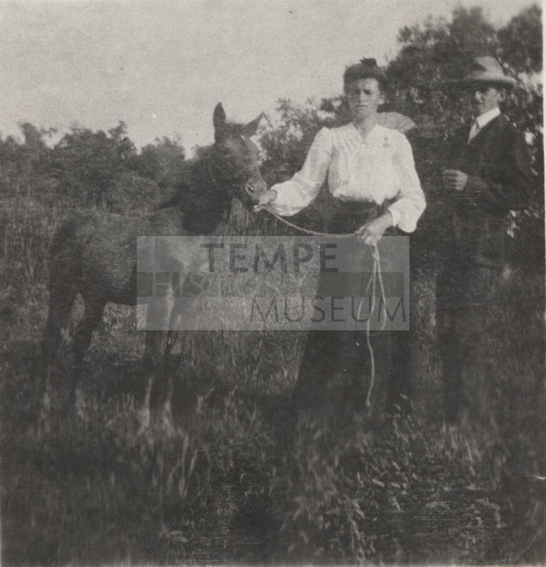 Estelle Craig Holding a New Born Horse