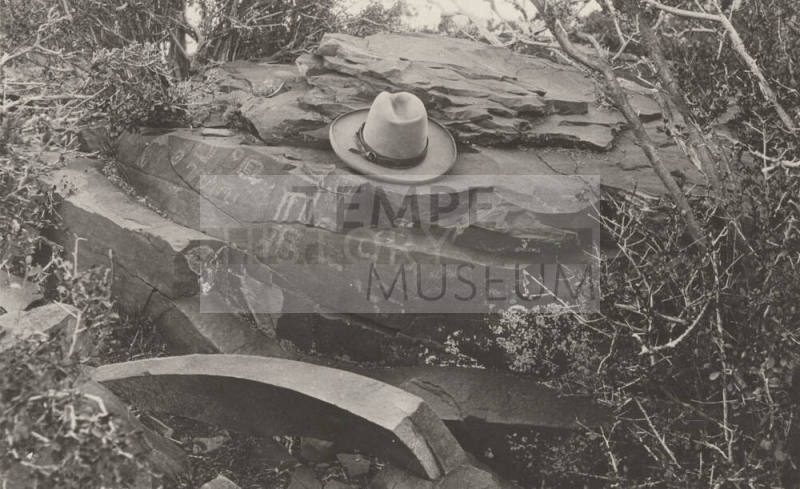 Hat Atop Rock Petroglyphs