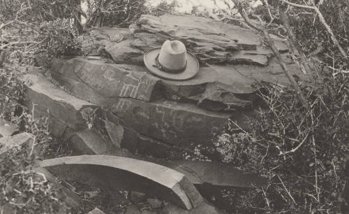 Hat Atop Rock Petroglyphs