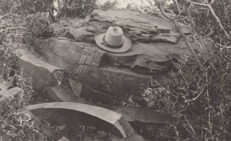 Hat Atop Rock Petroglyphs