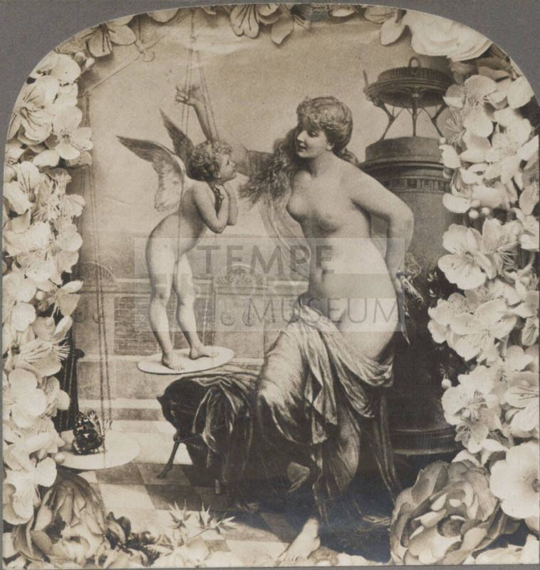 Unclothed Woman Talking to Cupid