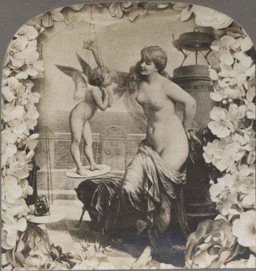 Unclothed Woman Talking to Cupid