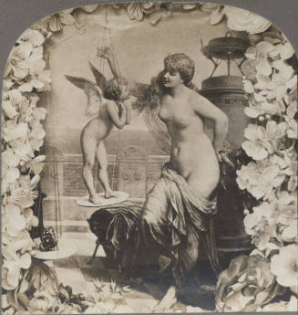 Unclothed Woman Talking to Cupid