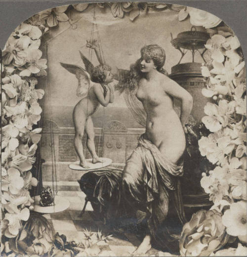 Unclothed Woman Talking to Cupid