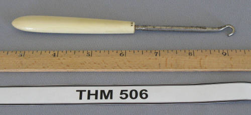 Metal buttonhook with ivory handle