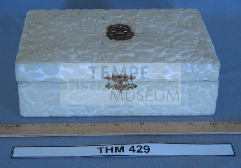 White velvet stationery box