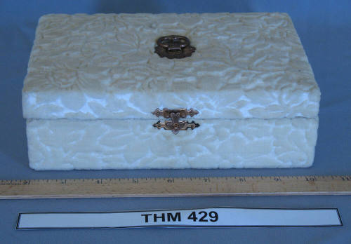 White velvet stationery box
