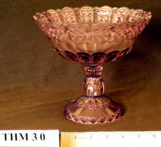 lavender-colored  glass compote