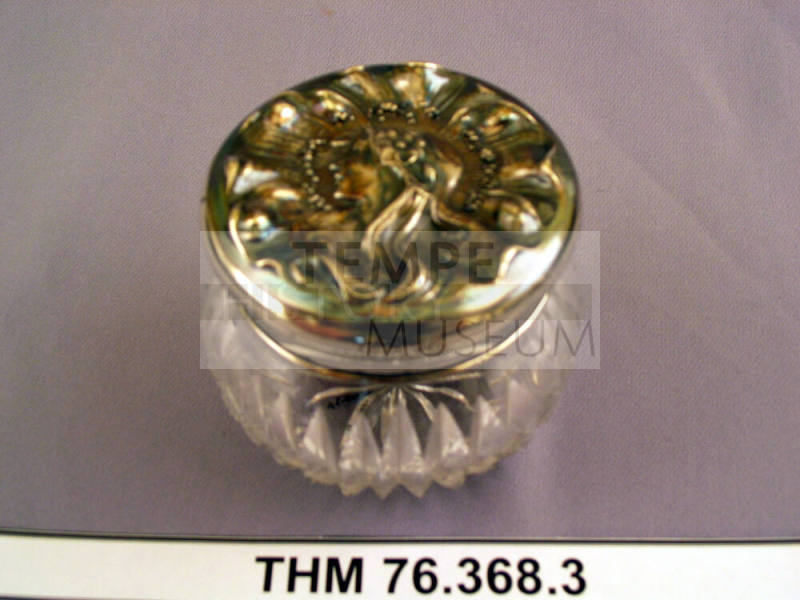 Art nouveau cutglass powder jar