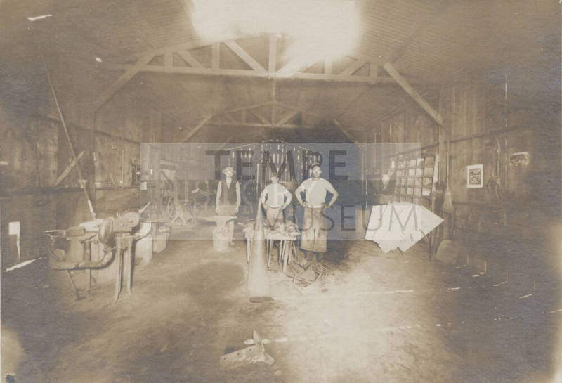 Interior of Hanna's Blacksmith Shop on Mill Avenue, Tempe, Arizona