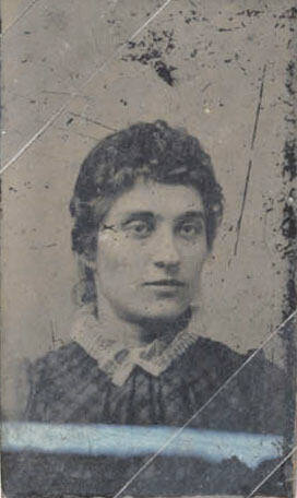 Bust, Woman, Plaid Top with High Collar