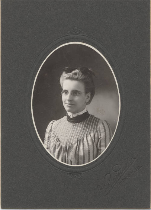 Bust, Woman, Glasses and Pleated Dress