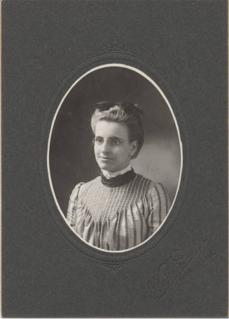 Bust, Woman, Glasses and Pleated Dress