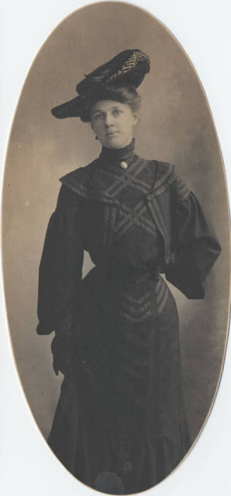 Standing Woman with a Hat and Neckpin