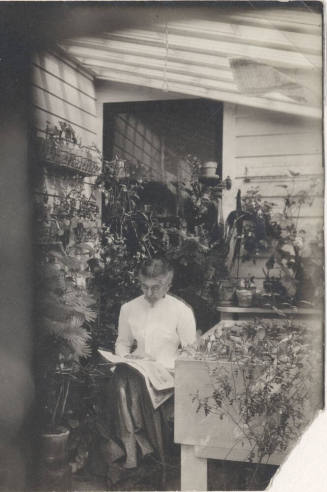 Sitting Woman Reading a Newspaper