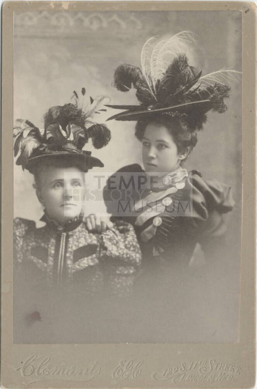 Studio Portrait of Two Women with Hats