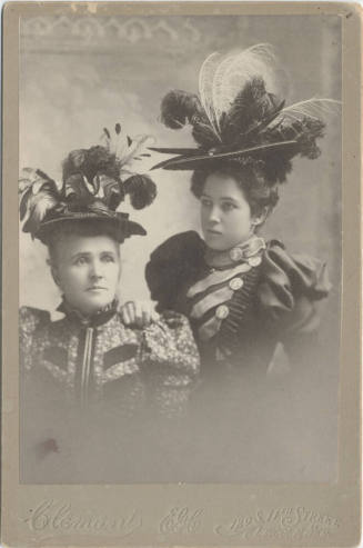 Studio Portrait of Two Women with Hats